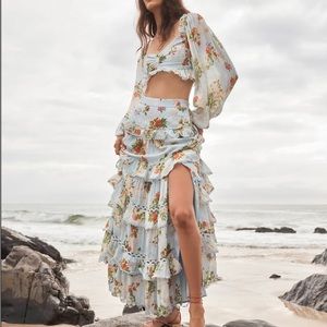 HEMANT & NANDITA Livia Long Skirt and Crop Top